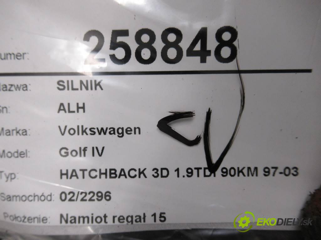 Volkswagen Golf IV  1999 66 kW HATCHBACK 3D 1.9TDI 90KM 97-03 1900 Motor ALH (Motory (kompletné))