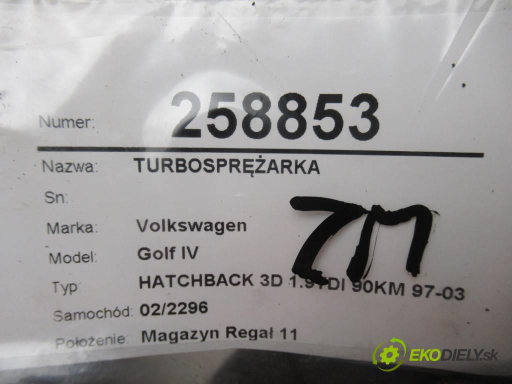 Volkswagen Golf IV  1999 66 kW HATCHBACK 3D 1.9TDI 90KM 97-03 1900 turbo 038252019A (Turbodúchadla (kompletní))