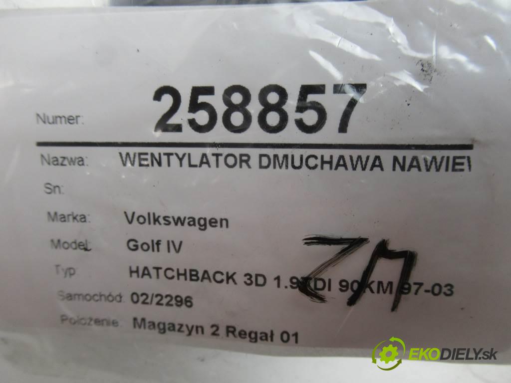 Volkswagen Golf IV  1999 66 kW HATCHBACK 3D 1.9TDI 90KM 97-03 1900 ventilátor - topení 1J1819021A (Ventilátory topení)