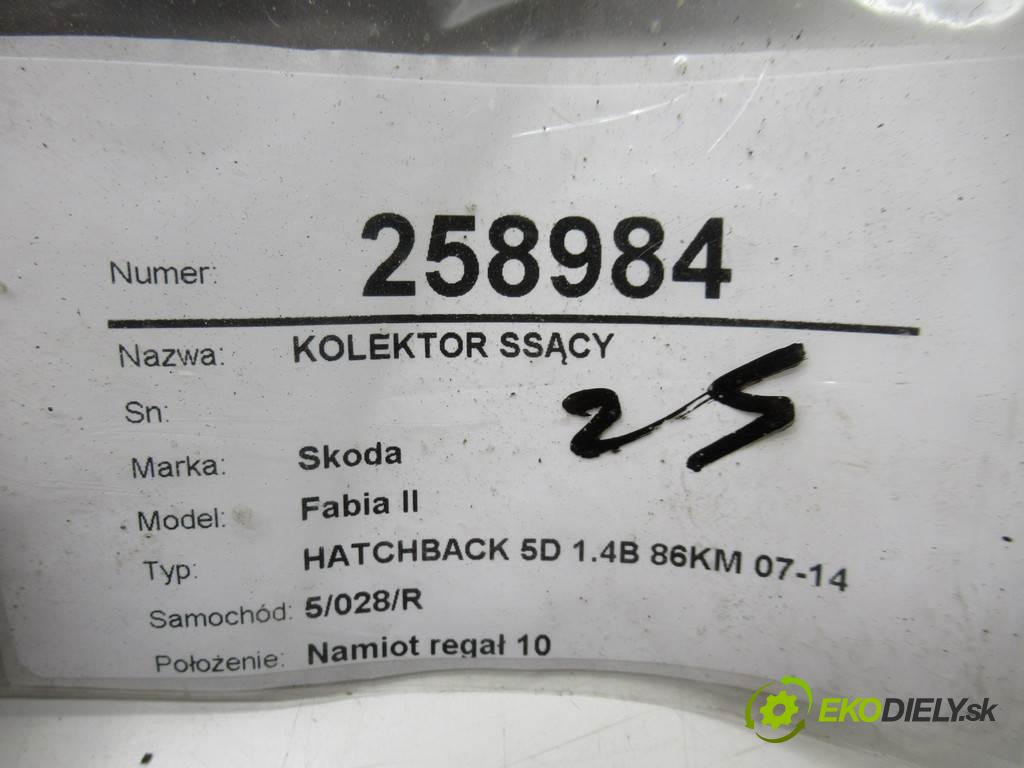 Skoda Fabia II  2008 63 kW HATCHBACK 5D 1.4B 86KM 07-14 1400 Potrubie sacie, sanie 036129709GT (Sacie potrubia)