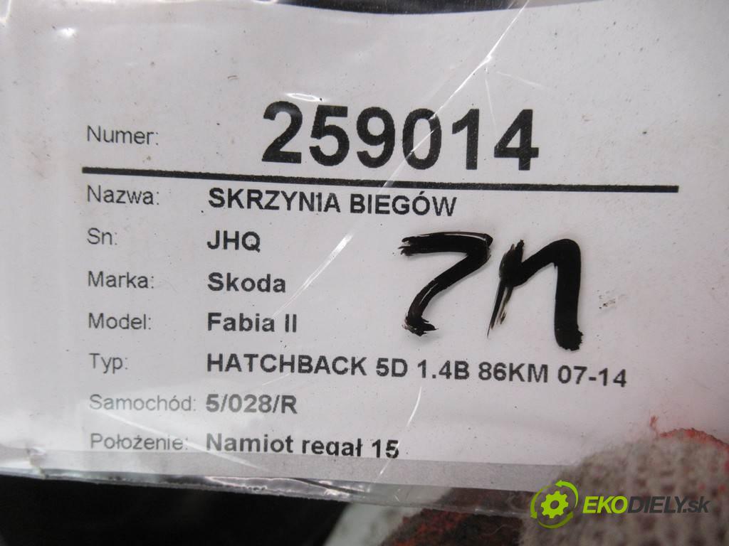 Skoda Fabia II  2008 63 kW HATCHBACK 5D 1.4B 86KM 07-14 1400 převodovka - JHQ (Převodovky)