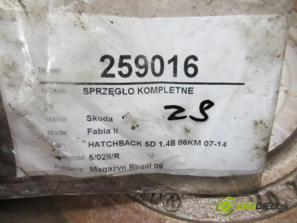 Skoda Fabia II  2008 63 kW HATCHBACK 5D 1.4B 86KM 07-14 1400 Spojková sada (bez ložiska) komplet  (Kompletné sady (bez ložiska))
