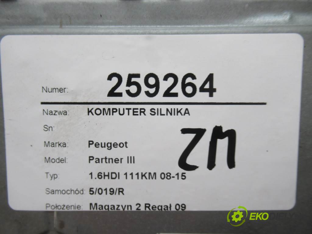 Peugeot Partner III  2011 82 kW 1.6HDI 111KM 08-15 1600 riadiaca jednotka Motor 9676761080 (Riadiace jednotky)