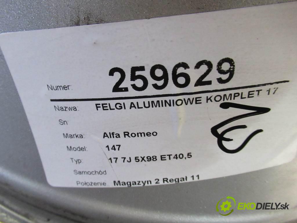 Alfa Romeo 147    17 7J 5X98 ET40,5  disky hliníkové - 17  (Hliníkové)