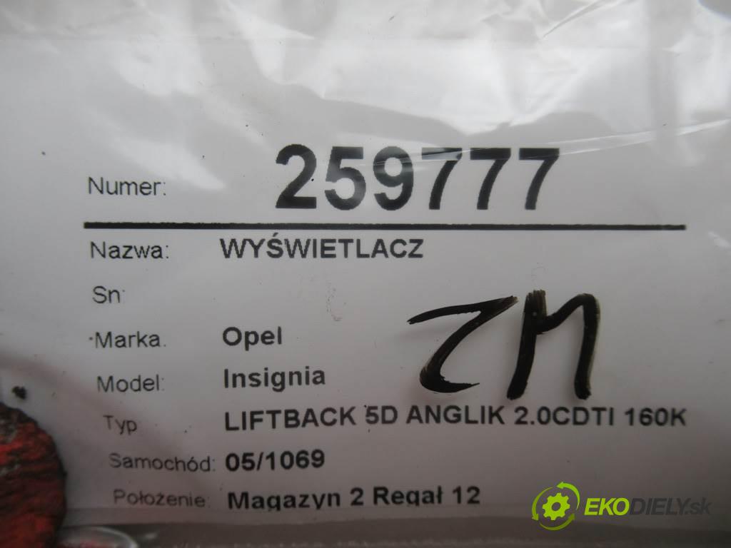 Opel Insignia  2010  LIFTBACK 5D ANGLIK 2.0CDTI 160KM 08-13 2000 Displej 12844841G (Přístrojové desky, displeje)