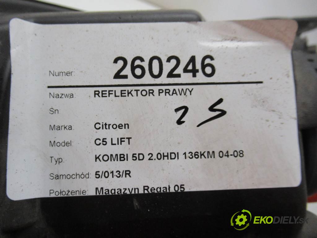 Citroen C5 LIFT  2006 100 kW KOMBI 5D 2.0HDI 136KM 04-08 2000 Svetlomet pravy 9661316580 (Pravé)