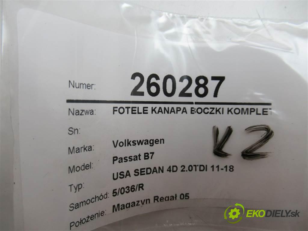 Volkswagen Passat B7  2015 110 kW USA SEDAN 4D 2.0TDI 11-18 2000 sedadla sedačky sedadlo boční