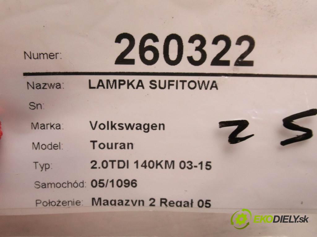 Volkswagen Touran  2005 103kw 2.0TDI 140KM 03-15 1968 světlo stropní 1T0951171B (Osvětlení interiéru)