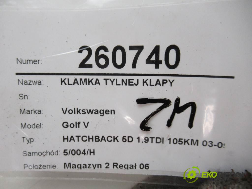 Volkswagen Golf V  2006 77 kW HATCHBACK 5D 1.9TDI 105KM 03-09 1900 Kľučka zadnej dverí  1K0827469F