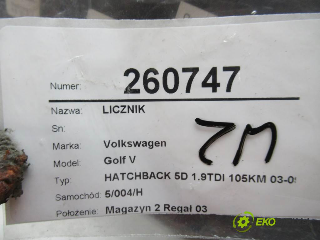 Volkswagen Golf V  2006 77 kW HATCHBACK 5D 1.9TDI 105KM 03-09 1900 Prístrojovka 1K0920853H (Prístrojové dosky, displeje)