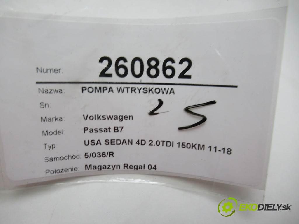 Volkswagen Passat B7  2015 110 kW USA SEDAN 4D 2.0TDI 150KM 11-18 2000 Pumpa vstrekovacia 04L130755E 0445010538 (Vstrekovacie čerpadlá)