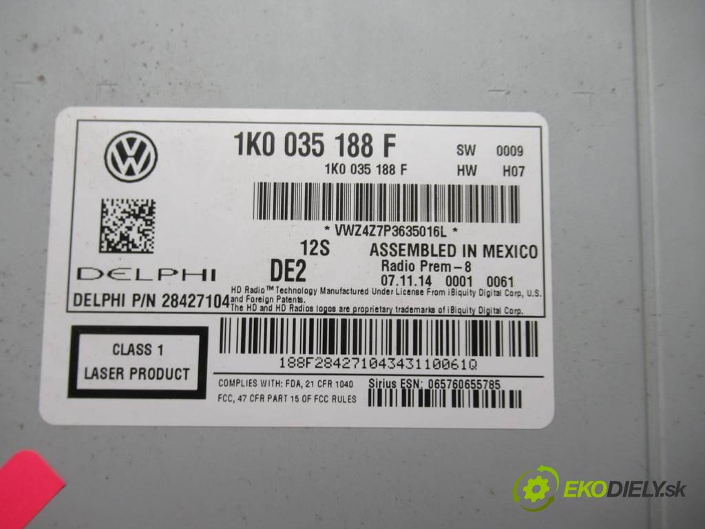 Volkswagen Passat B7  2015 110 kW USA SEDAN 4D 2.0TDI 150KM 11-18 2000 RADIO 1K0035188F (Audio zariadenia)