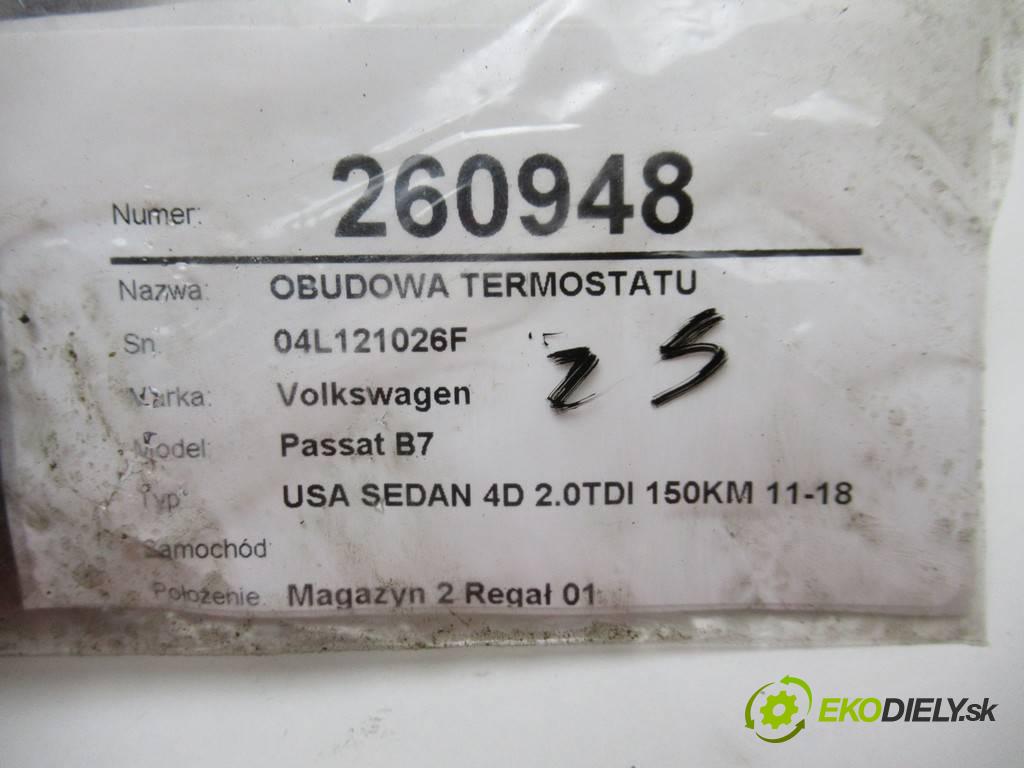 Volkswagen Passat B7    USA SEDAN 4D 2.0TDI 150KM 11-18  Obal termostatu 04L121026F (Príruby, termostaty a obaly termostatov)