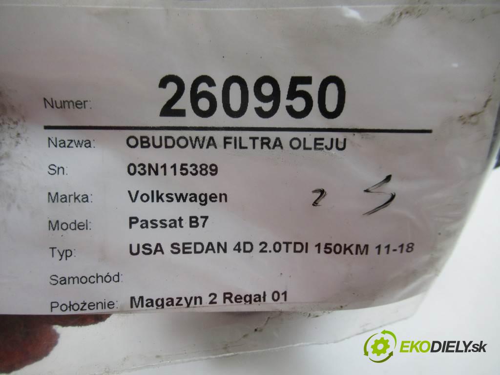 Volkswagen Passat B7    USA SEDAN 4D 2.0TDI 150KM 11-18  obal filtra oleje 03N115389