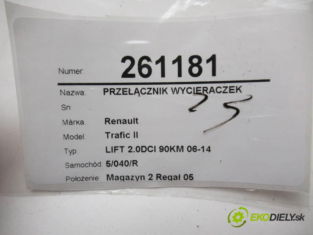 Renault Trafic II  2012 90KM LIFT 2.0DCI 90KM 06-14 2000 Prepínač stieračov 8200878343 (Prepínače, spínače, tlačidlá a ovládače kúrenia)