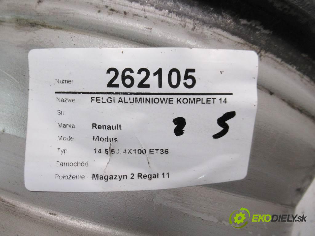 Renault Modus    14 5,5J 4X100 ET36  disky hliníkové - 14  (Hliníkové)