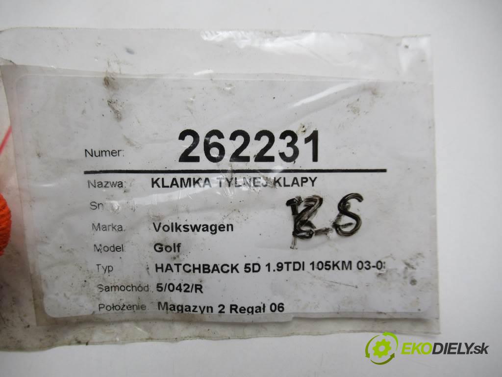 Volkswagen Golf V  2006 77KW HATCHBACK 5D 1.9TDI 105KM 03-08 1900 Kľučka zadnej dverí 1K0827469F