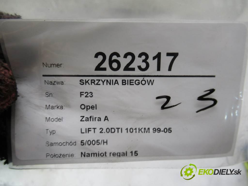Opel Zafira A  2005 74 kW LIFT 2.0DTI 101KM 99-05 2000 Prevodovka - F23 5495775 (Prevodovky)
