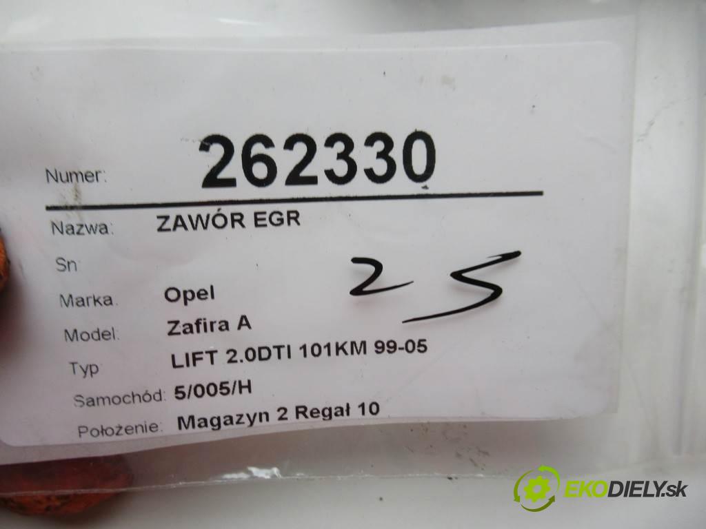 Opel Zafira A  2005 74 kW LIFT 2.0DTI 101KM 99-05 2000 ventil EGR 00005321C5 (Recirkulace spalin EGR)