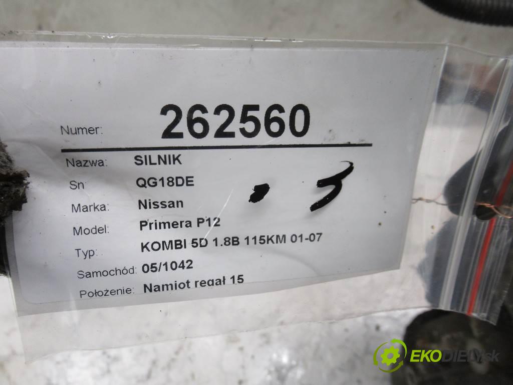 Nissan Primera P12  2002  KOMBI 5D 1.8B 115KM 01-07 1800 motor QG18DE  (Motory (kompletní))