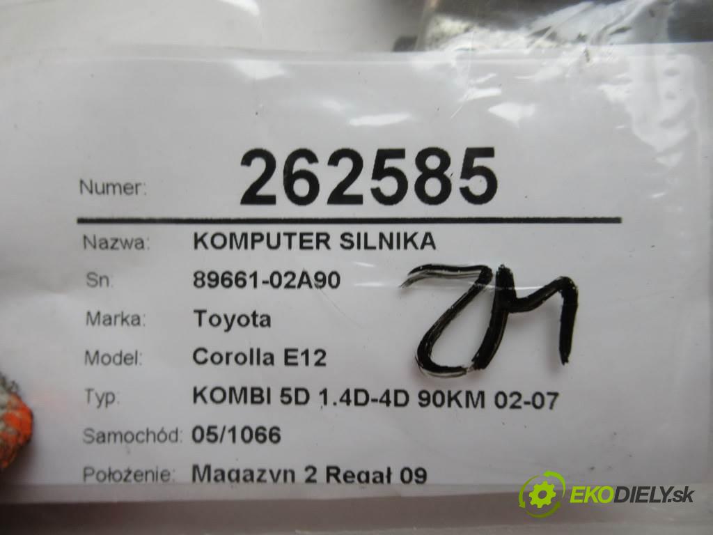 Toyota Corolla E12  2006  KOMBI 5D 1.4D-4D 90KM 02-07 1400 riadiaca jednotka Motor 89661-02A90 (Riadiace jednotky)