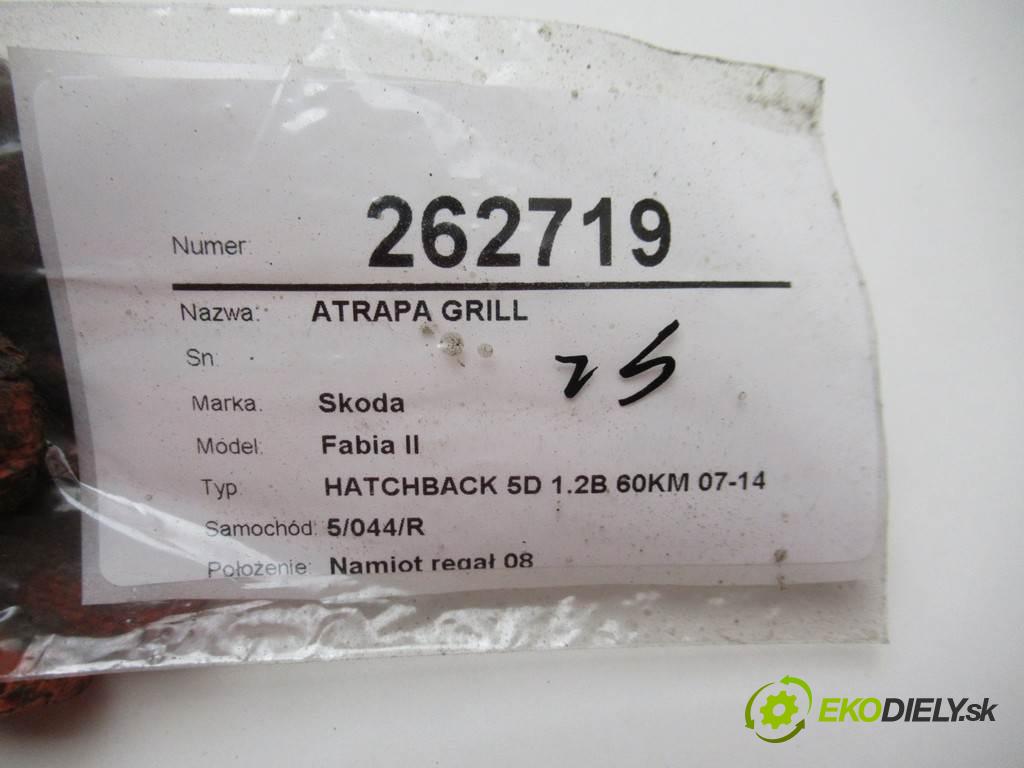 Skoda Fabia II  2010 44 kW HATCHBACK 5D 1.2B 60KM 07-14 1200 Mriežka maska 5J0853633A (Mriežky, masky)