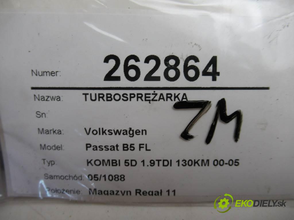 Volkswagen Passat B5 FL  2004 96 kW KOMBI 5D 1.9TDI 130KM 00-05 1900 turbo 03G145702K (Turbodúchadla (kompletní))