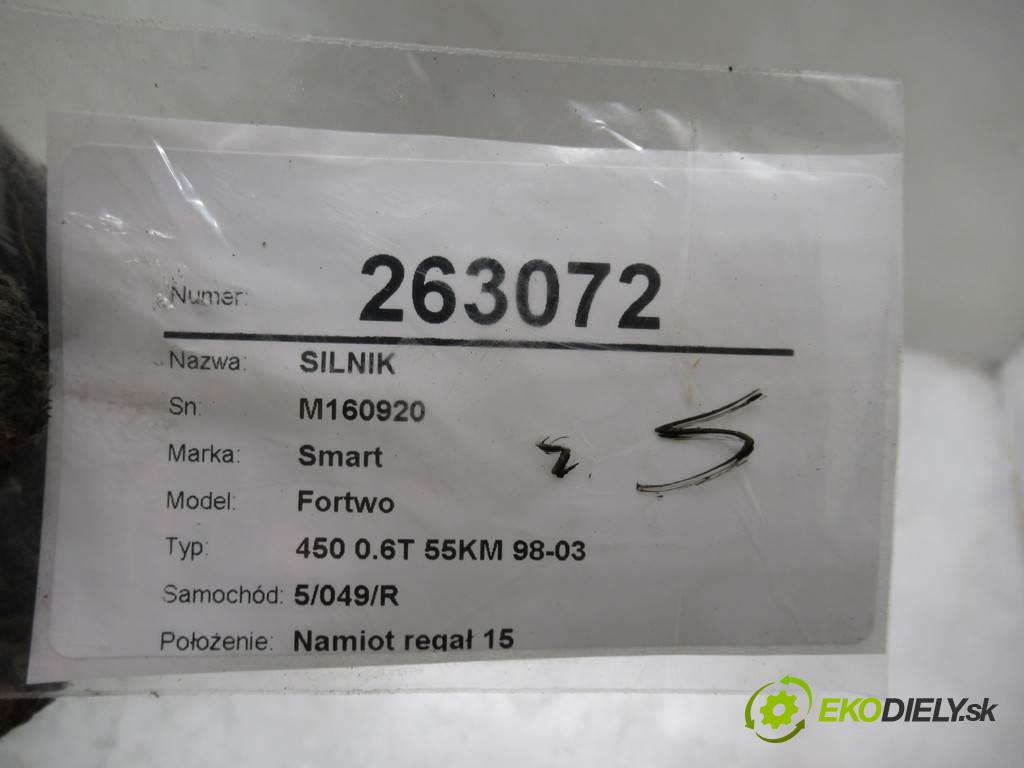 Smart Fortwo  1999 40 kW 450 0.6T 55KM 98-03 600 motor M160920  (Motory (kompletní))