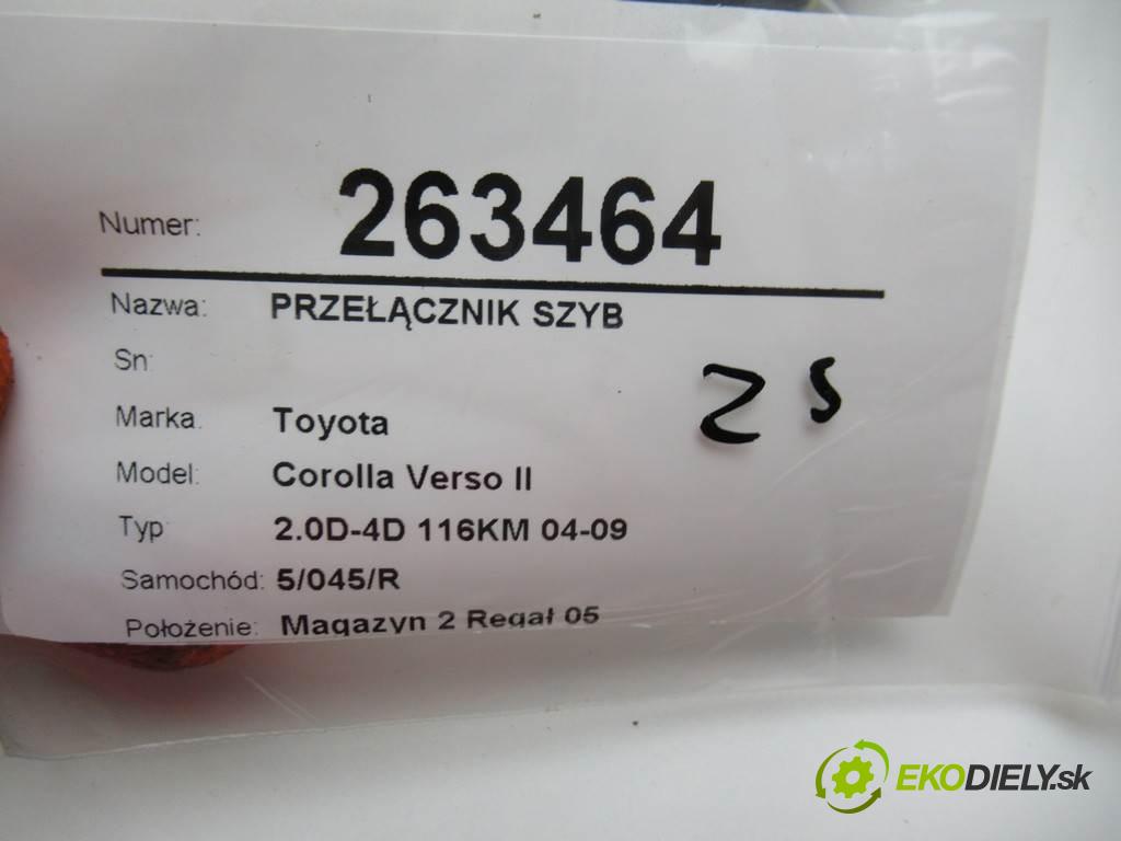 Toyota Corolla Verso II  2004 85 kW 2.0D-4D 116KM 04-09 2000 Prepínač okien  (Prepínače, spínače, tlačidlá a ovládače kúrenia)