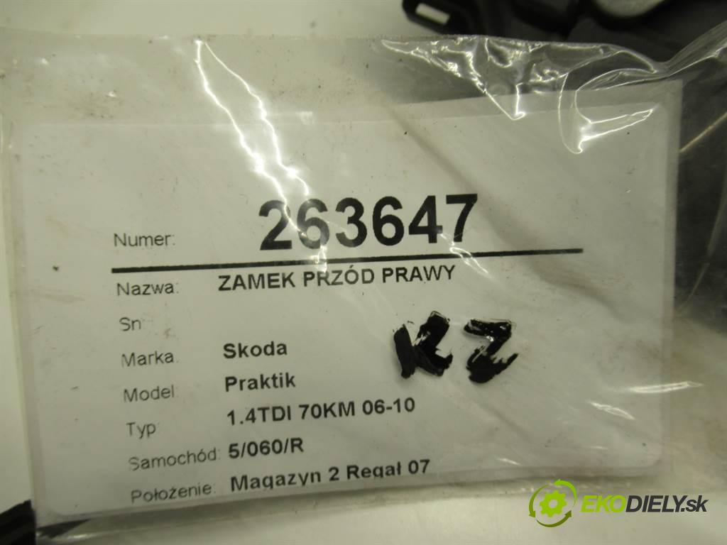 Skoda Praktik  2007 51 kW 1.4TDI 70KM 06-10 1400 zámok přední část pravý 3B2837016AB