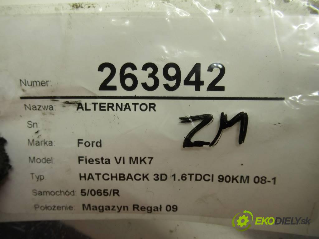 Ford Fiesta VI MK7  2009 70 km HATCHBACK 3D 1.6TDCI 90KM 08-12 1600 Alternátor 8V21-10300-AB (Alternátory)