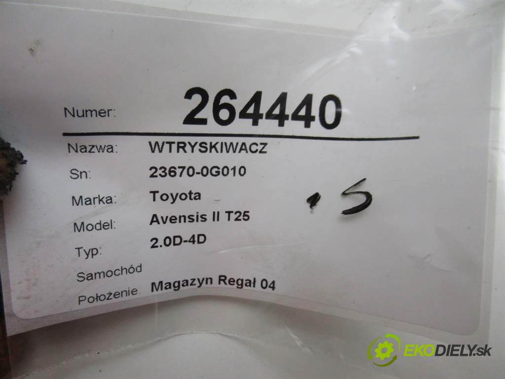 Toyota Avensis II T25    2.0D-4D  vstřikovač 23670-0G010