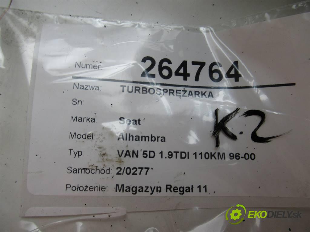 Seat Alhambra  1999 81 kW VAN 5D 1.9TDI 110KM 96-00 1900 Turbodúchadlo,turbo 0281457025 (Turbodúchadlá (kompletné))