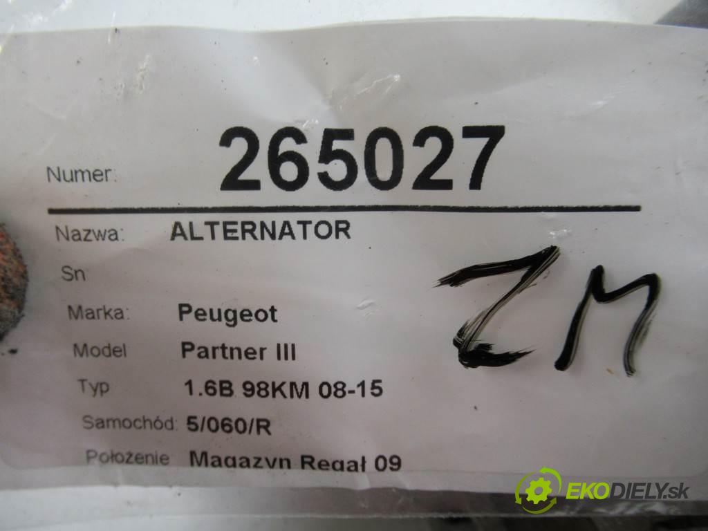 Peugeot Partner III  2013 72 kW 1.6B 98KM 08-15 1600 Alternátor V75769218003 (Alternátory)