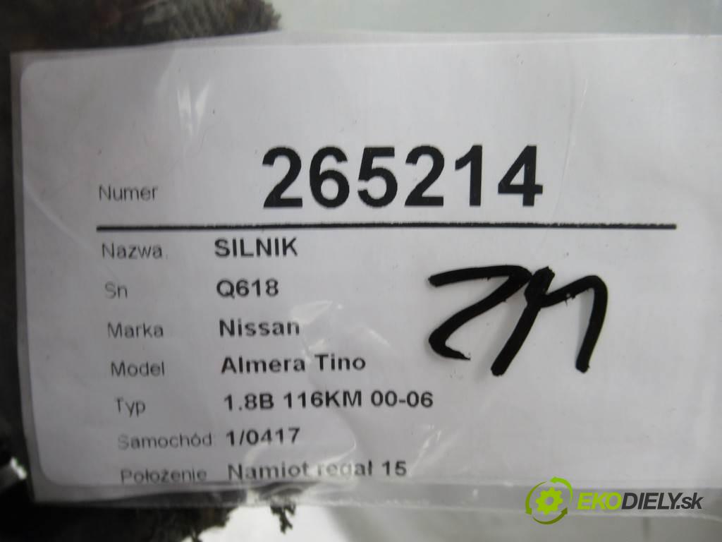 Nissan Almera Tino  2001 84 kW 1.8B 116KM 00-06 1800 motor QG18 (Motory (kompletní))