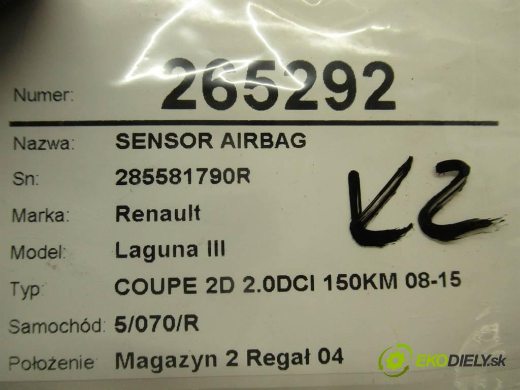 Renault Laguna III  2012 110 kW COUPE 2D 2.0DCI 150KM 08-15 2000 senzor airbag 285581790R (Snímače)