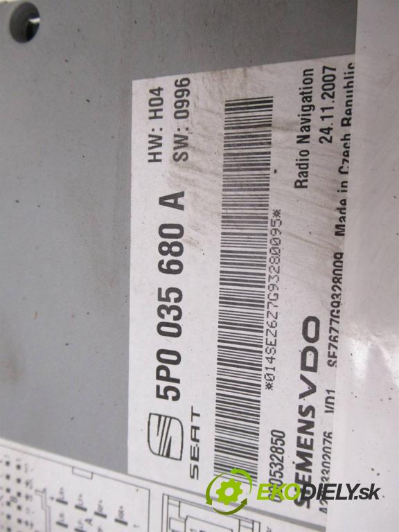 Seat Altea XL  2007 147 kW 4X4 FREETRACK 2.0TFSI 200KM 06-09 2000 RADIO 5P0035680A