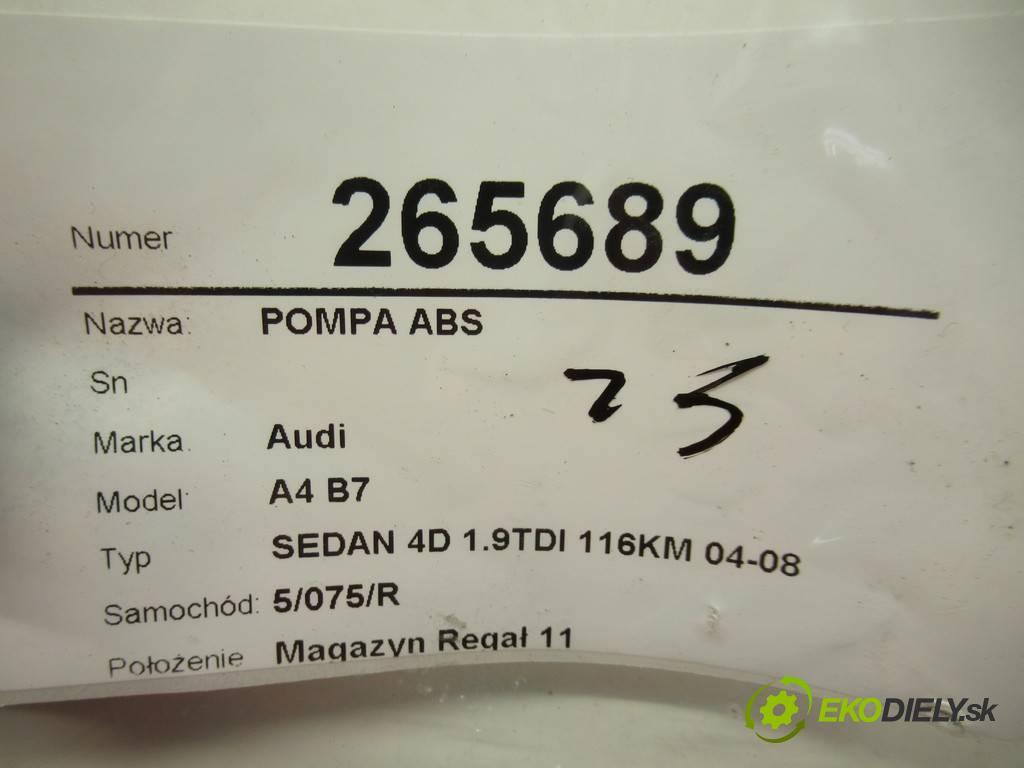Audi A4 B7  2005 85KW SEDAN 4D 1.9TDI 116KM 04-08 1900 Pumpa ABS 8E0910517D 8E0614517AK (Pumpy ABS)