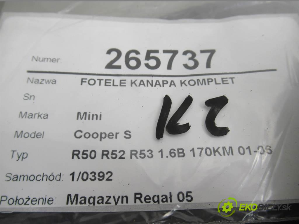 Mini Cooper S  2004 125 kW R50 R52 R53 1.6B 170KM 01-06 1600 Sedadlá, sedačky Sedadlo -