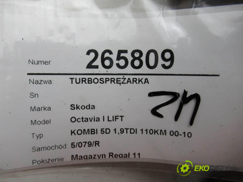 Skoda Octavia I LIFT  2002 81 kW KOMBI 5D 1,9TDI 110KM 00-10 1900 Turbodúchadlo,turbo 038253019C (Turbodúchadlá (kompletné))