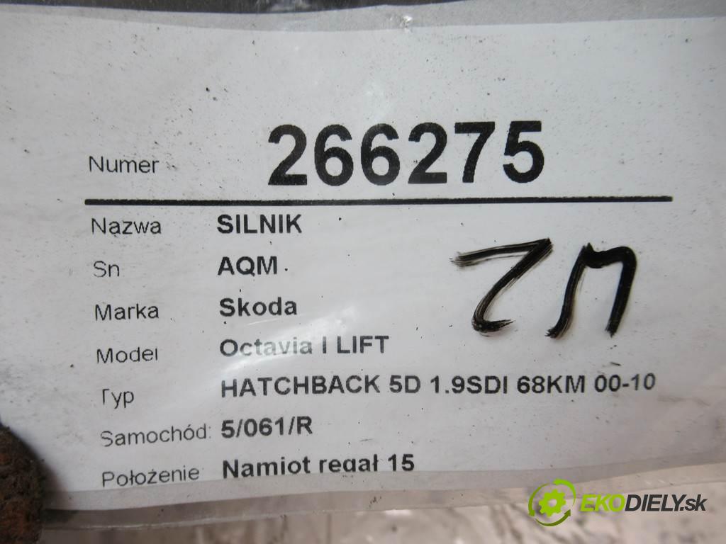 Skoda Octavia I LIFT  2002 50 kW HATCHBACK 5D 1.9SDI 68KM 00-10 1900 Motor AQM (Motory (kompletné))