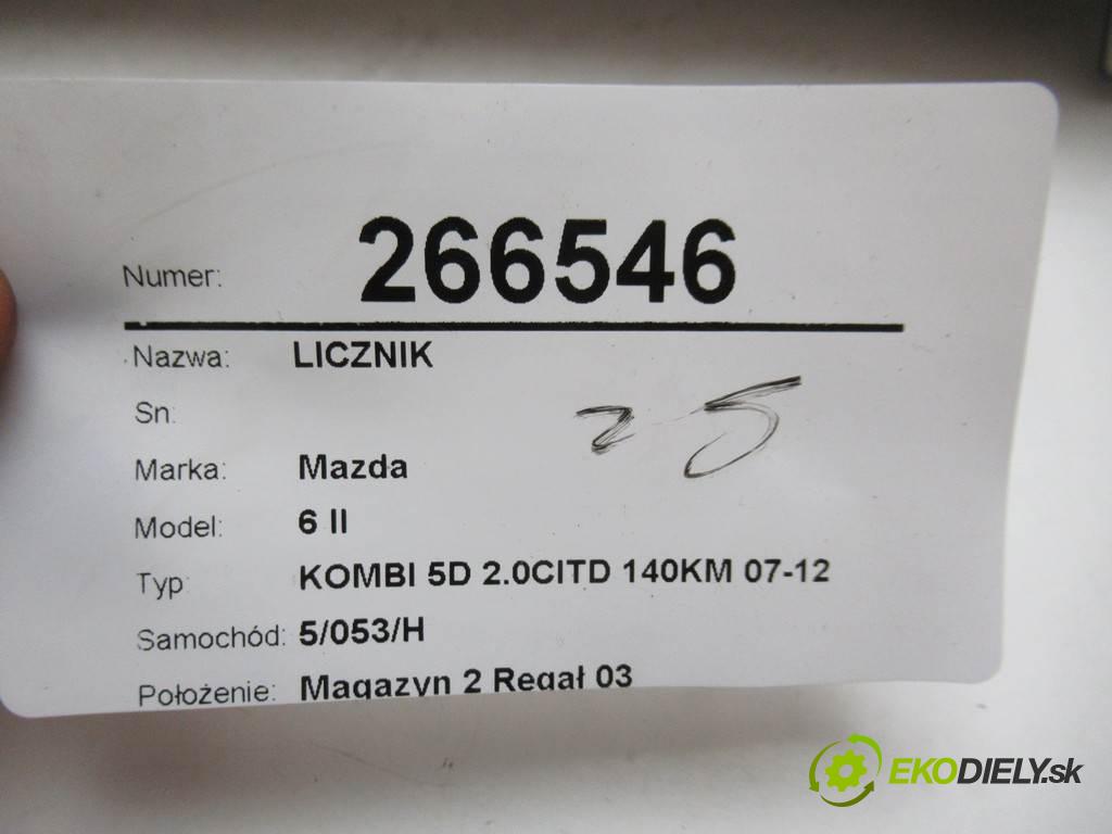 Mazda 6 II  2009 103 kW KOMBI 5D 2.0CITD 140KM 07-12 2000 Prístrojovka  (Prístrojové dosky, displeje)