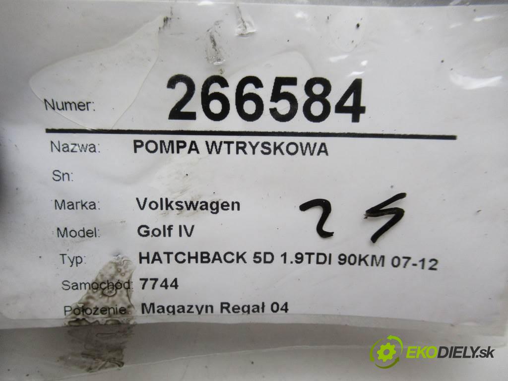 Volkswagen Golf IV  1998  HATCHBACK 5D 1.9TDI 90KM 07-12 1900 Pumpa vstrekovacia  (Vstrekovacie čerpadlá)