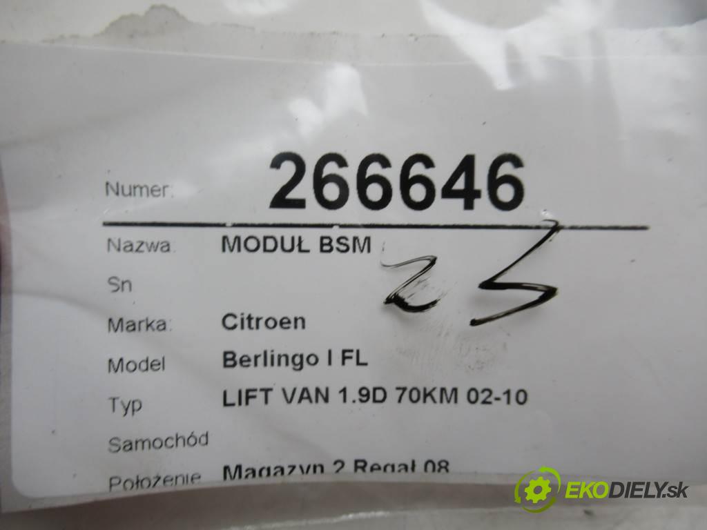 Citroen Berlingo I FL    LIFT VAN 1.9D 70KM 02-10  Modul BSM 9643498980 (Ostatné)