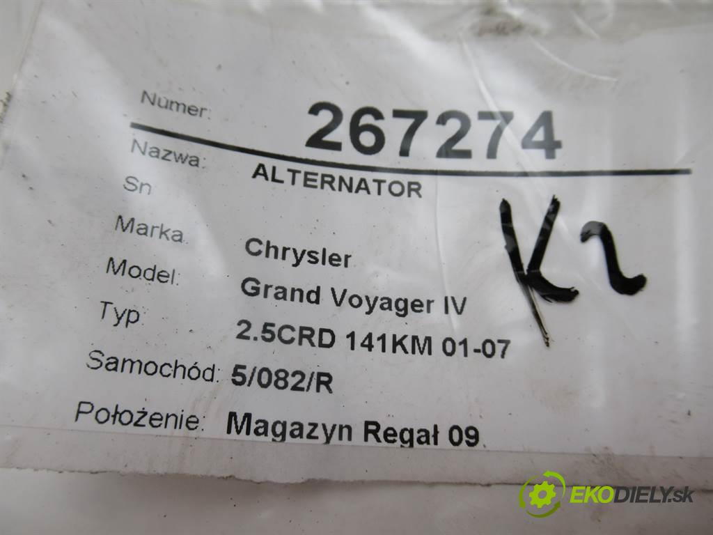 Chrysler Grand Voyager IV  2003 105 kW 2.5CRD 141KM 01-07 2500 Alternátor  (Alternátory)