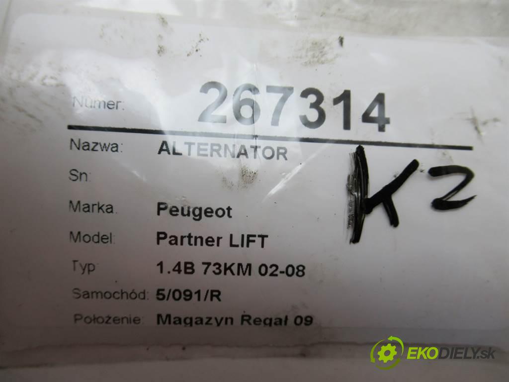Peugeot Partner LIFT  2006 55 kW 1.4B 73KM 02-08 1400 Alternátor  (Alternátory)