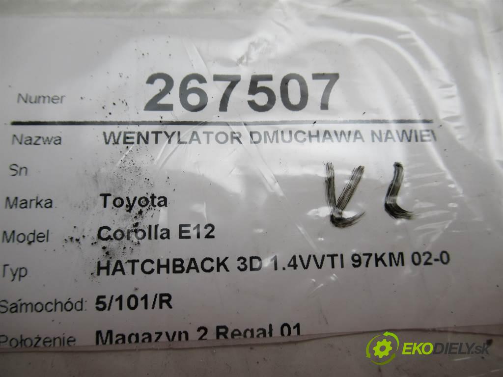 Toyota Corolla E12  2002 97KM HATCHBACK 3D 1.4VVTI 97KM 02-07 1400 Ventilátor ventilátor kúrenia 016070-0610 (Ventilátory kúrenia)