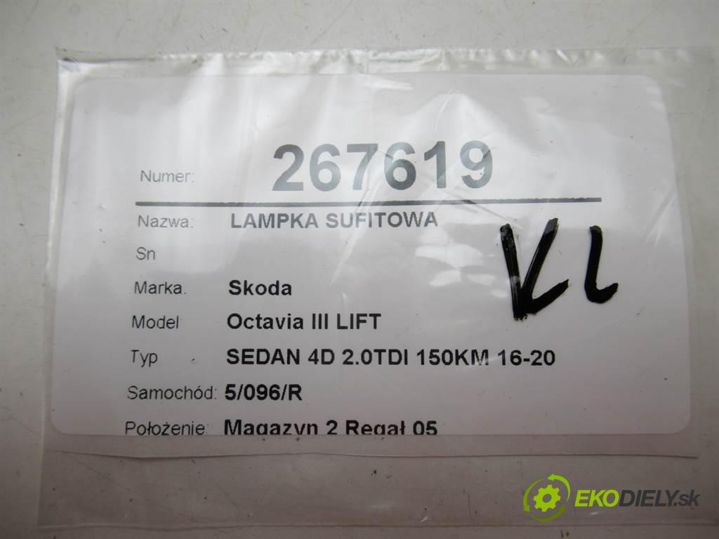 Skoda Octavia III LIFT  2019 110 kW SEDAN 4D 2.0TDI 150KM 16-20 2000 světlo stropní 3T0947291A (Osvětlení interiéru)