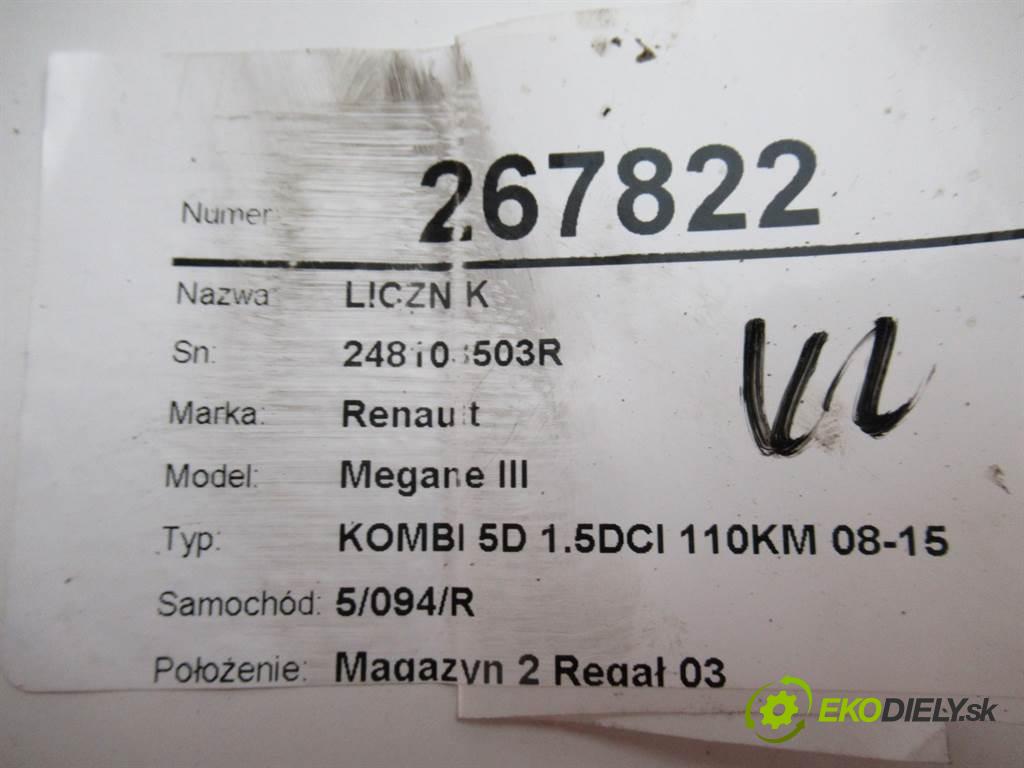 Renault Megane III  2012 81KW KOMBI 5D 1.5DCI 110KM 08-15 1500 Prístrojovka 248103503R (Prístrojové dosky, displeje)