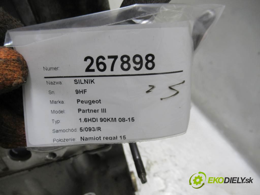 Peugeot Partner III  2012  1.6HDI 90KM 08-15 1600 motor 9HF (Motory (kompletní))